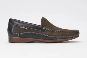Mephisto Men's Baduard Dark Brown Nubuck and Black Calf Loafer