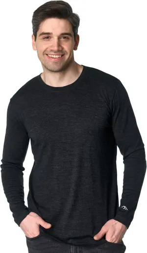 Merino Wool Base Layer Mens - 100% Merino Wool Shirts for Men Thermal Underwear Long Sleeve T-Shirt for Hiking Hunting