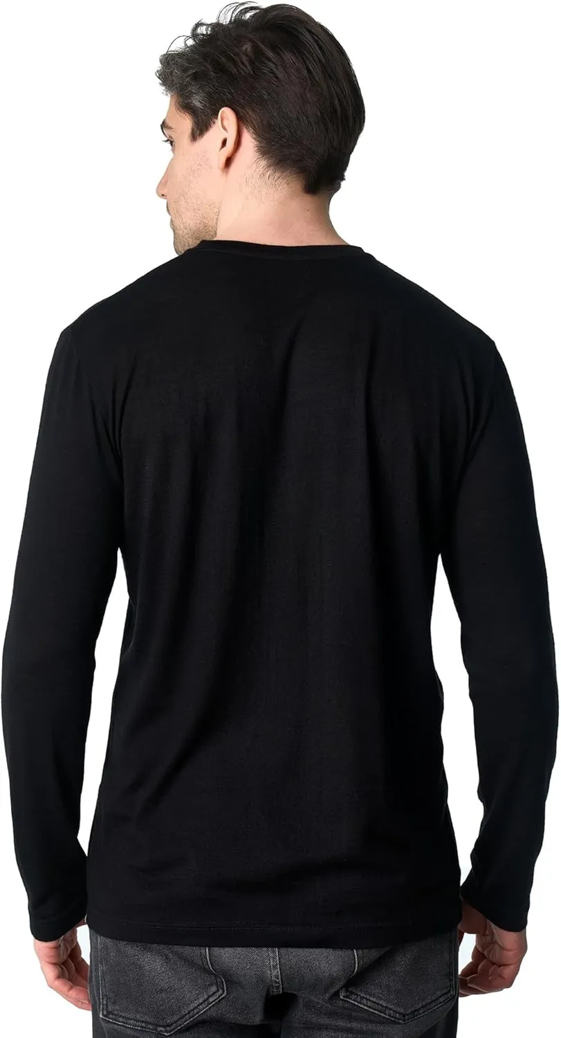 Merino Wool Base Layer Mens - 100% Merino Wool Shirts for Men Thermal Underwear Long Sleeve T-Shirt for Hiking Hunting