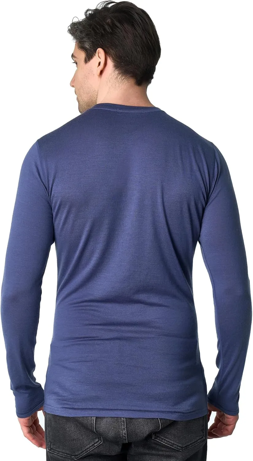 Merino Wool Base Layer Mens - 100% Merino Wool Shirts for Men Thermal Underwear Long Sleeve T-Shirt for Hiking Hunting
