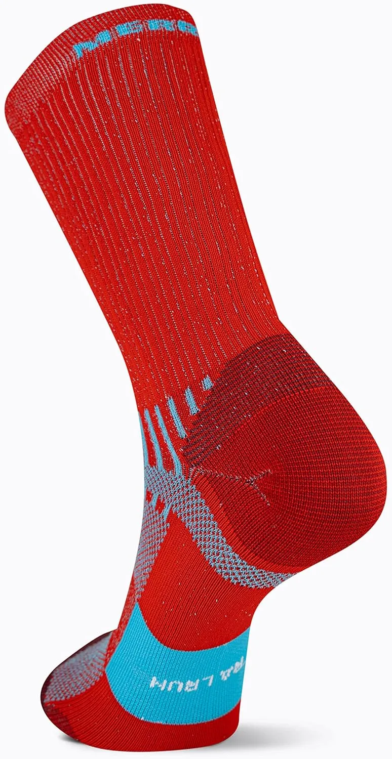 Merrell Men's and Women's Trail Running Lightweight Socks-Unisex Anti-Slip Heel and Breathable Mesh Zones