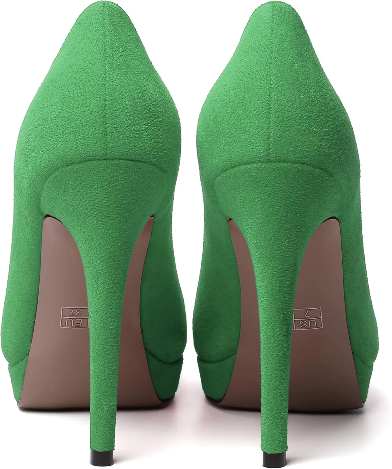 MERRORI Womens Dress Shoes Pointed Toe Cute Suede Slip On Evening Platform Stiletto High Heel Pumps Shoes 4.7 Inch