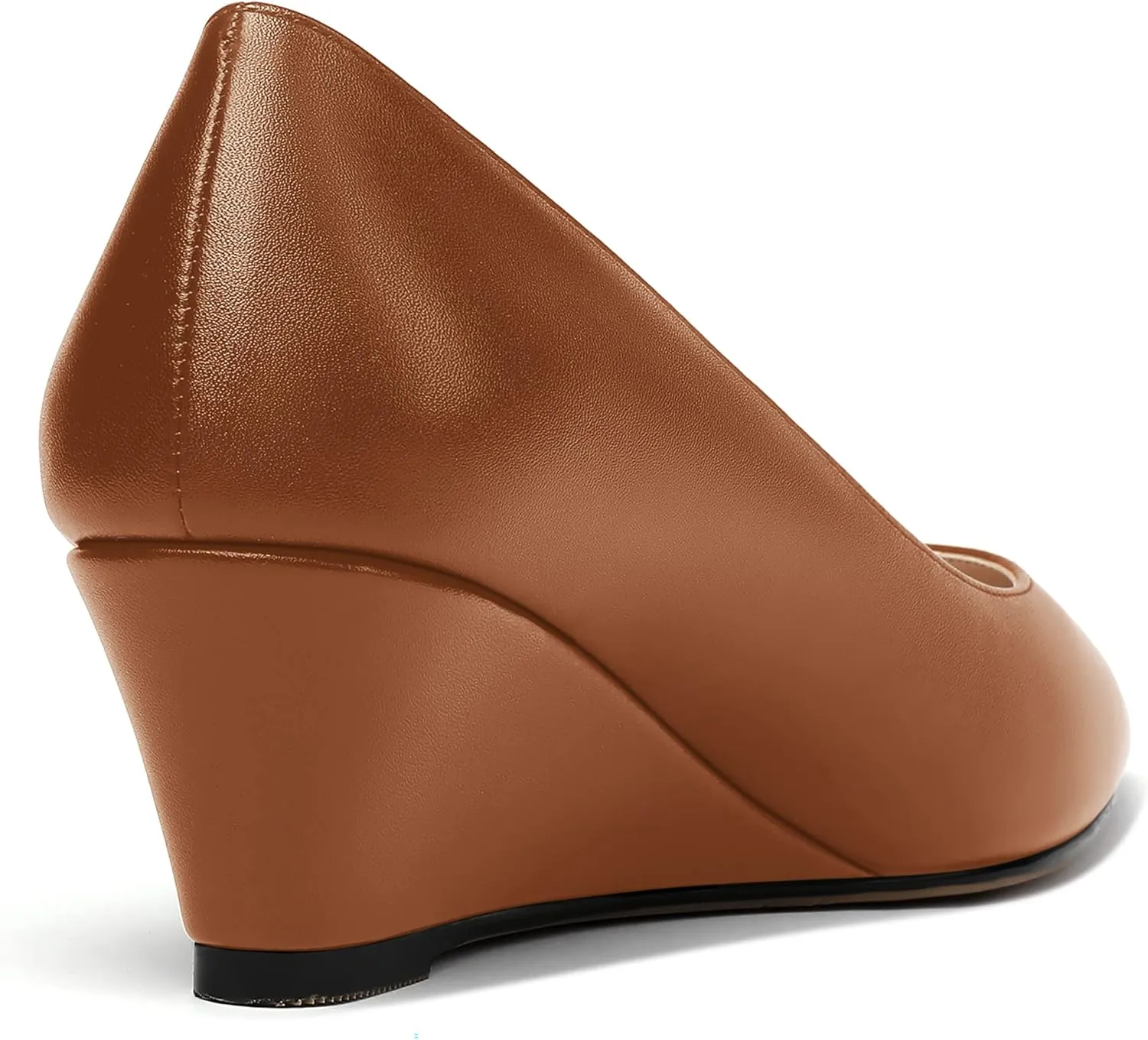 MERRORI Women's Pumps Wedge Heels Low Heel Slip On Matte Pointed Toe Pumps Womens Shoes 2 Inch