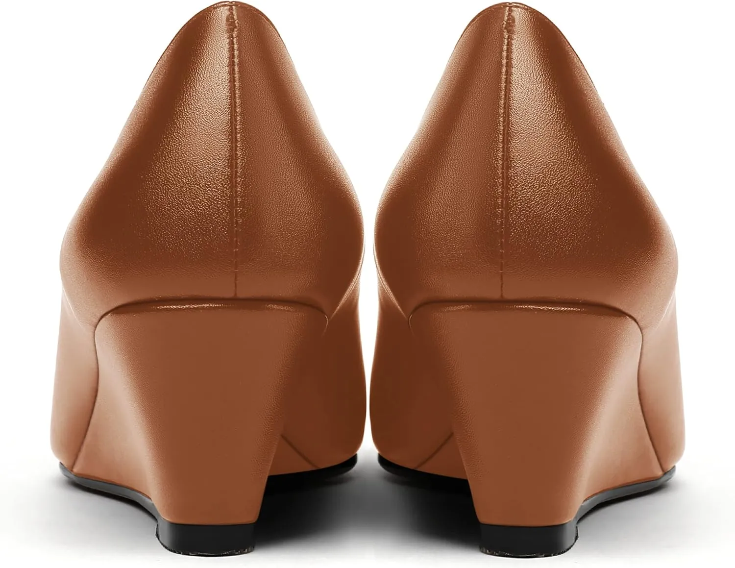 MERRORI Women's Pumps Wedge Heels Low Heel Slip On Matte Pointed Toe Pumps Womens Shoes 2 Inch