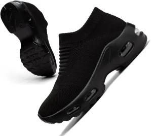 Mesh Sneakers for Women - Non Slip, Slip On, Sock Sneakers - Light Weight, Air Cushion Running, Work Shoes