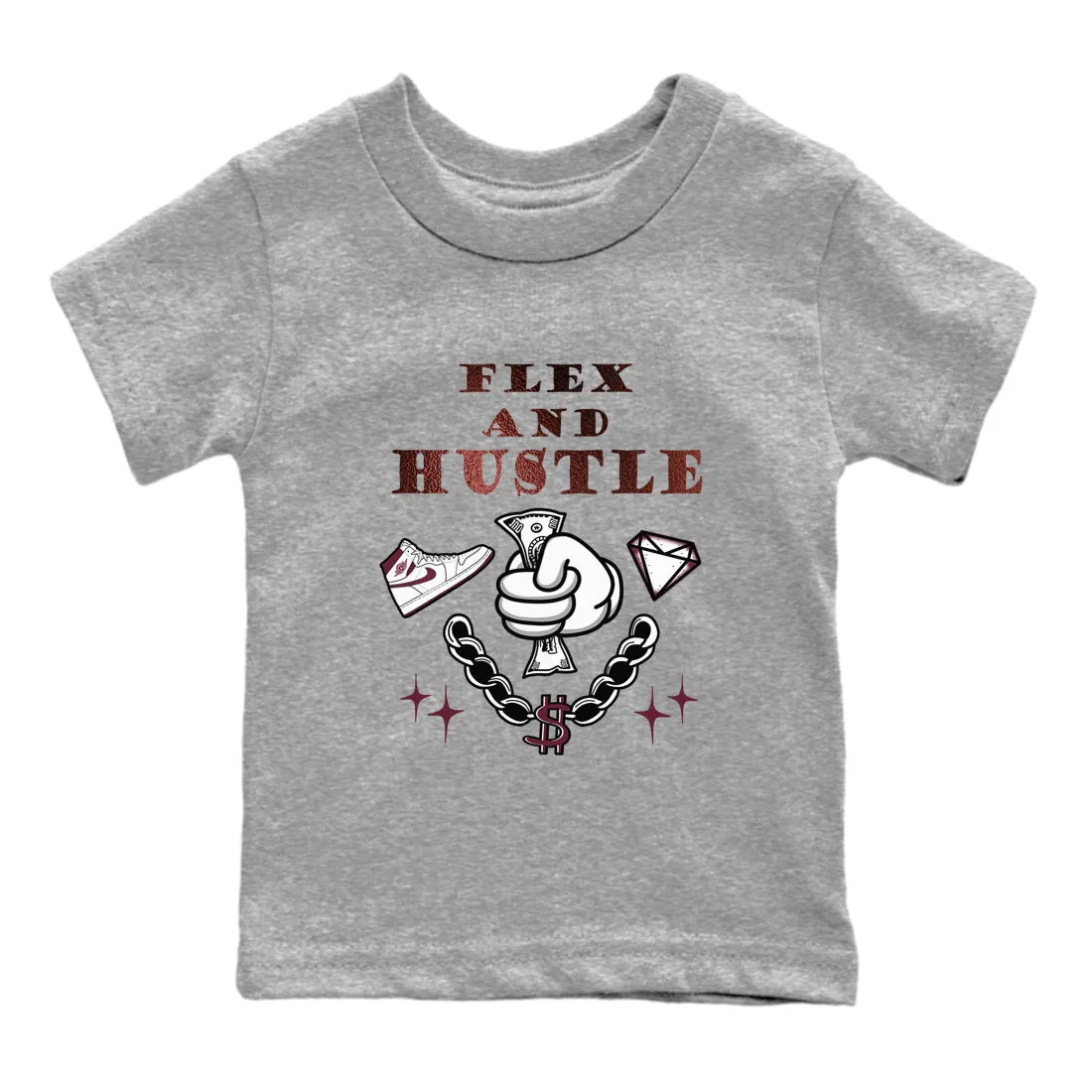 Metallic 1 Kids Burgundy - Sneaker Air Free shipping Jordan Hustle SNRT Tees And Overnight delivery Flex