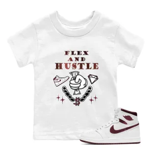 Metallic 1 Kids Burgundy - Sneaker Air Free shipping Jordan Hustle SNRT Tees And Overnight delivery Flex