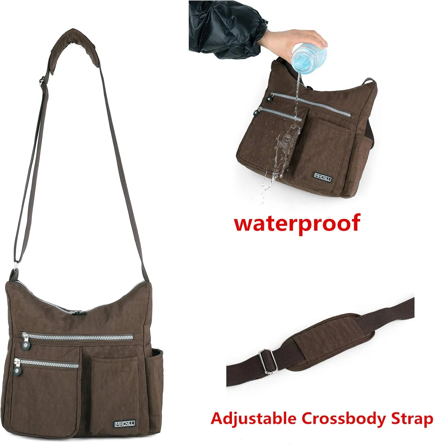 MHCNLL Crossbody Bag with Anti Theft RFID Pocket - Women Lightweight Water-Resistant Purse