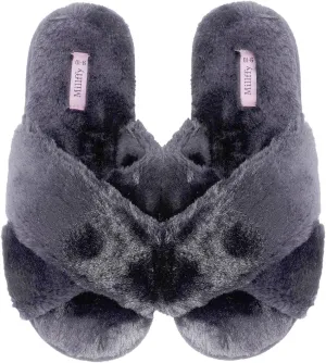 Millffy Fuzzy Fluffy Open Toe Slippers for Summer Warm Comfy flip Flop Slippers for Women Slip on