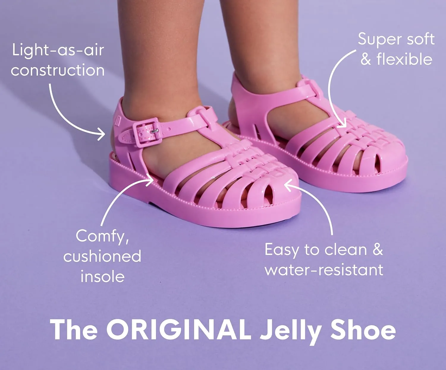mini melissa Ultragirl with Bow Ballet Flats for Girls- Comfortable & Cute Peep Toe Jelly Flat Shoes with Transparent Upper and Small Bow for Kids