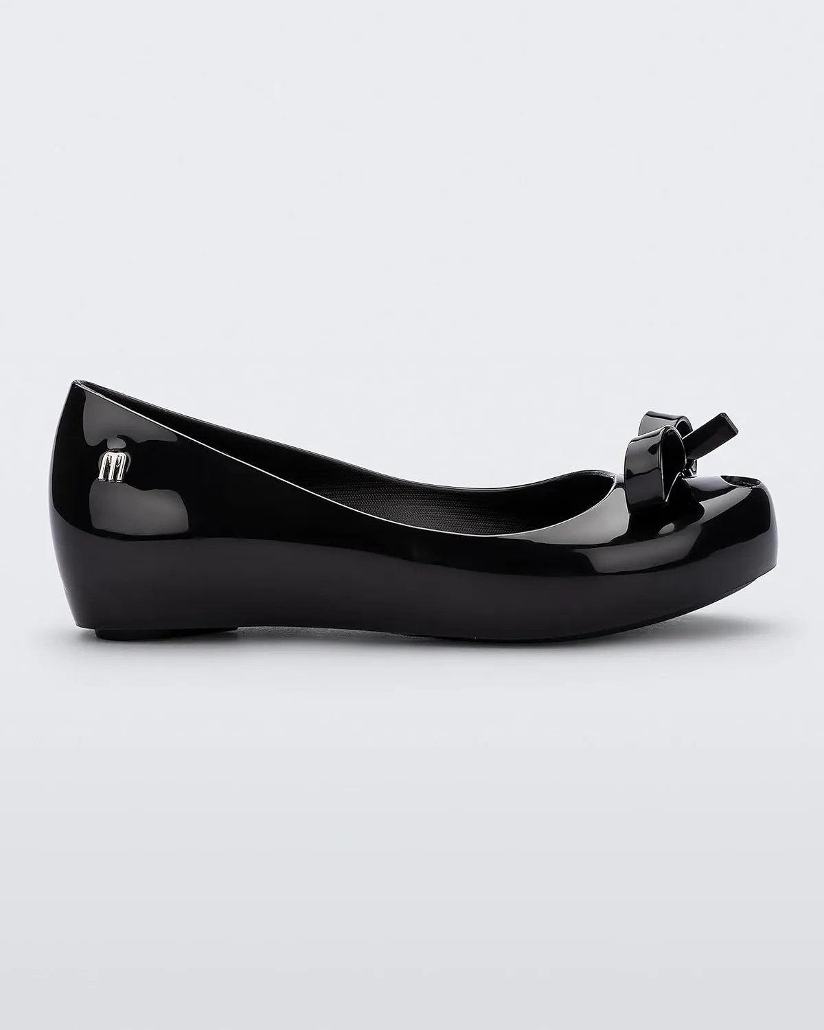 mini melissa Ultragirl with Bow Ballet Flats for Girls- Comfortable & Cute Peep Toe Jelly Flat Shoes with Transparent Upper and Small Bow for Kids