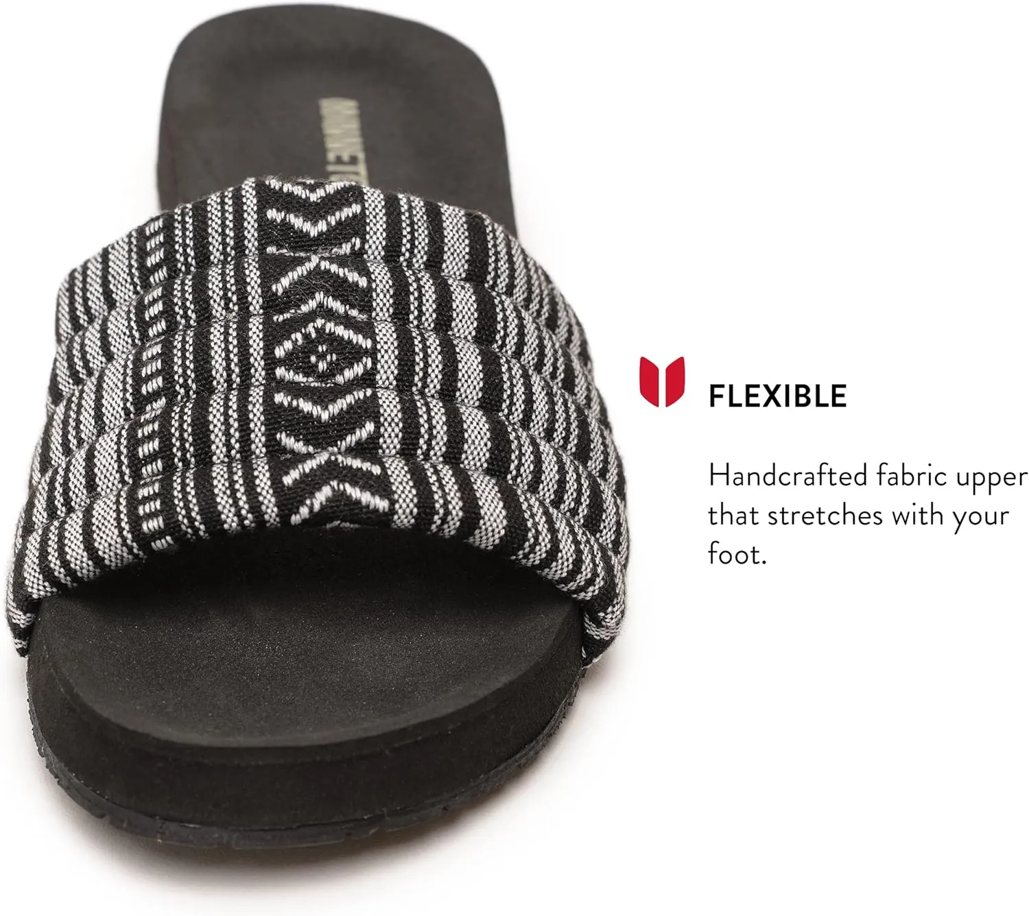 Minnetonka Heidi - Comfy Slides for Women Featuring Vibrant Fabric Print Design, Classic Slip-On Style, Contoured EVA Footbed, Rubber Outsole, and Fabric Upper