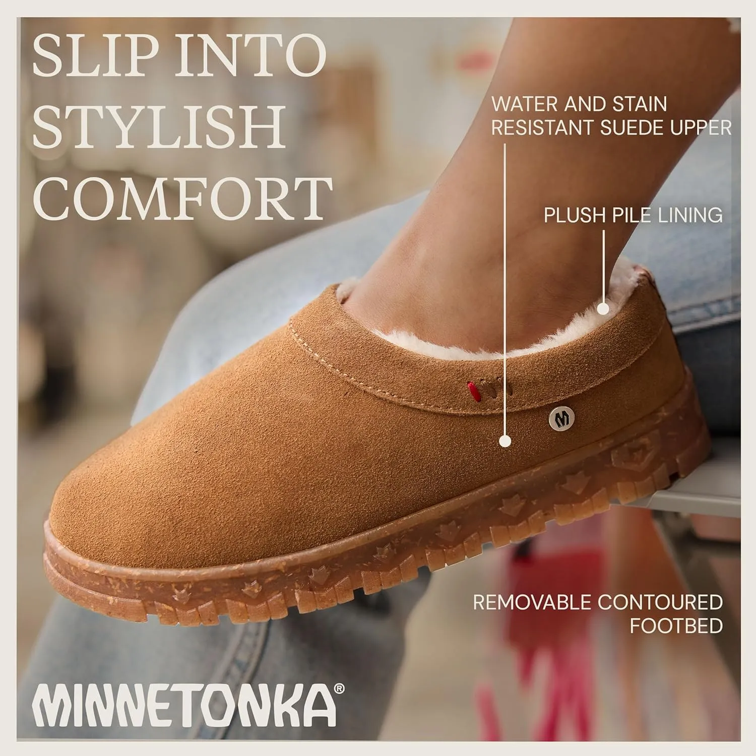 Minnetonka Neva – Indoor/Outdoor Slippers for Women with Hard Sole Design, and Slip On Clog Silhouette