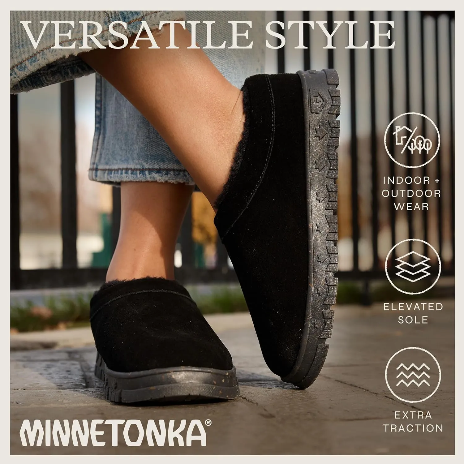 Minnetonka Neva – Indoor/Outdoor Slippers for Women with Hard Sole Design, and Slip On Clog Silhouette