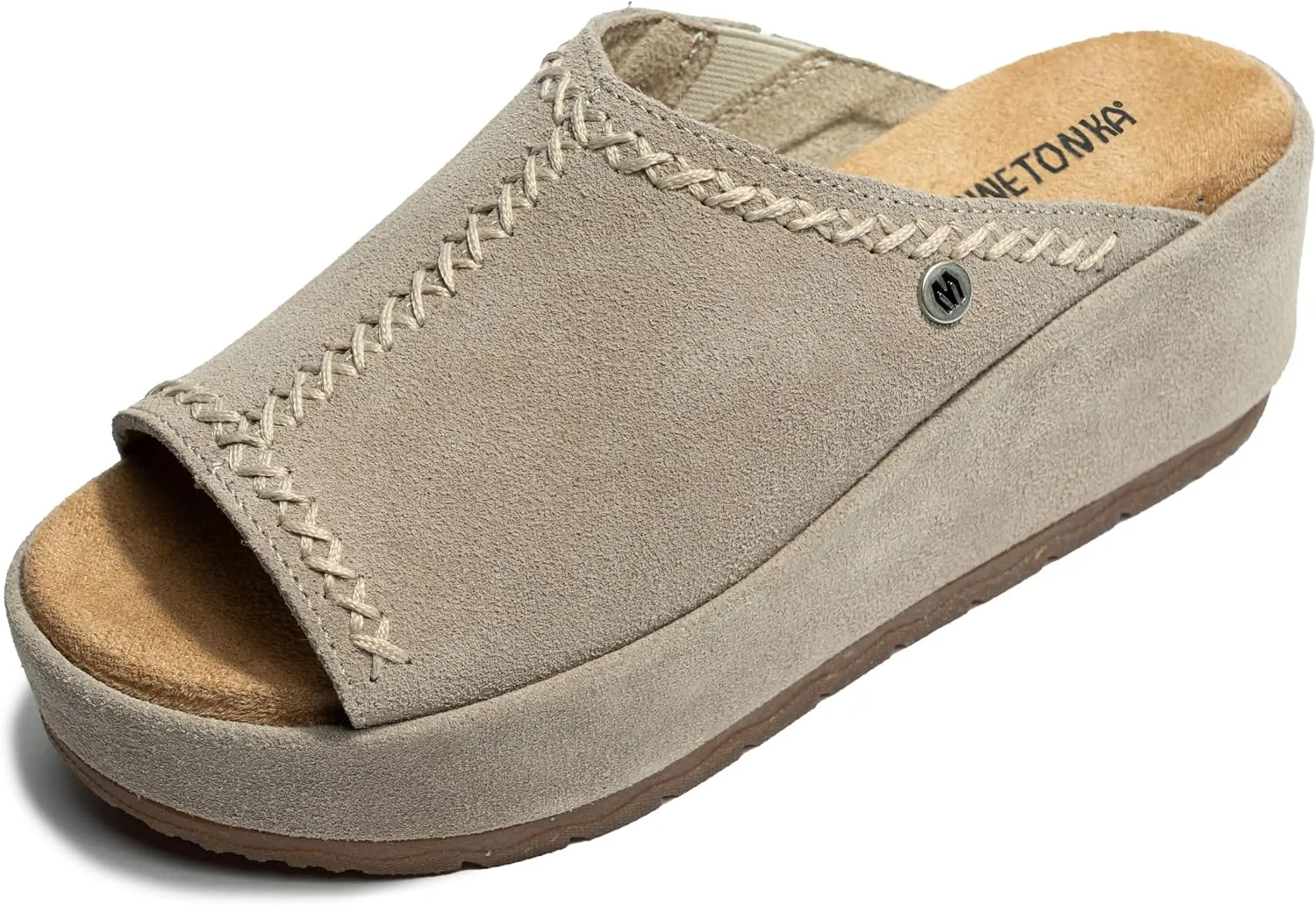 Minnetonka Paislee – Women’s Wedge Sandals with Slip-On Design, Genuine Suede, Microfiber Lining, and Thick Rubber Sole
