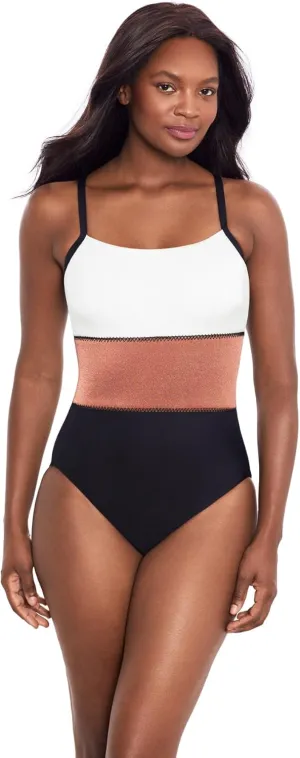 Miraclesuit Women's Swimwear Spectra Trifecta Underwire One Piece Swimsuit