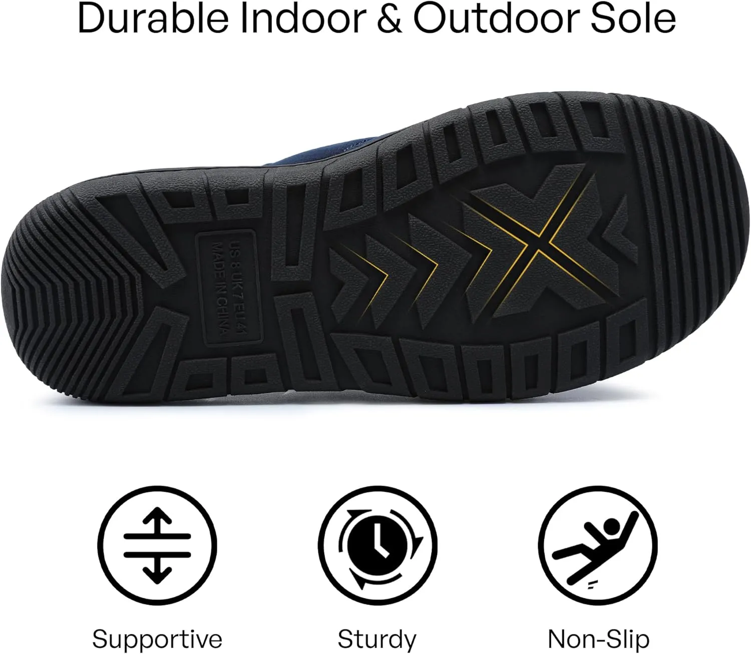 MIXIN Mens Slippers Indoor Outdoor Comfy Slip On Memory Foam House Shoes