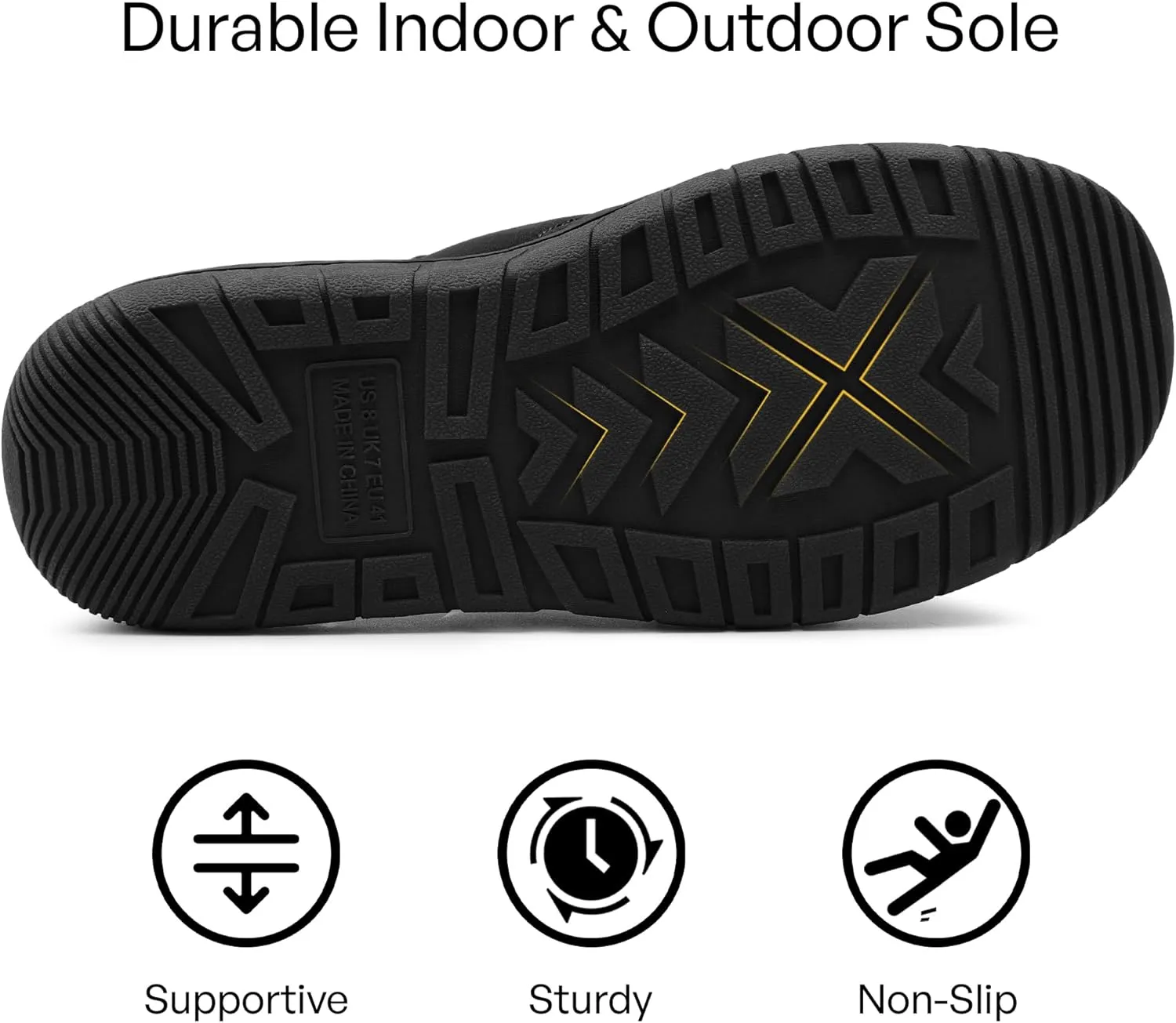 MIXIN Mens Slippers Indoor Outdoor Comfy Slip On Memory Foam House Shoes