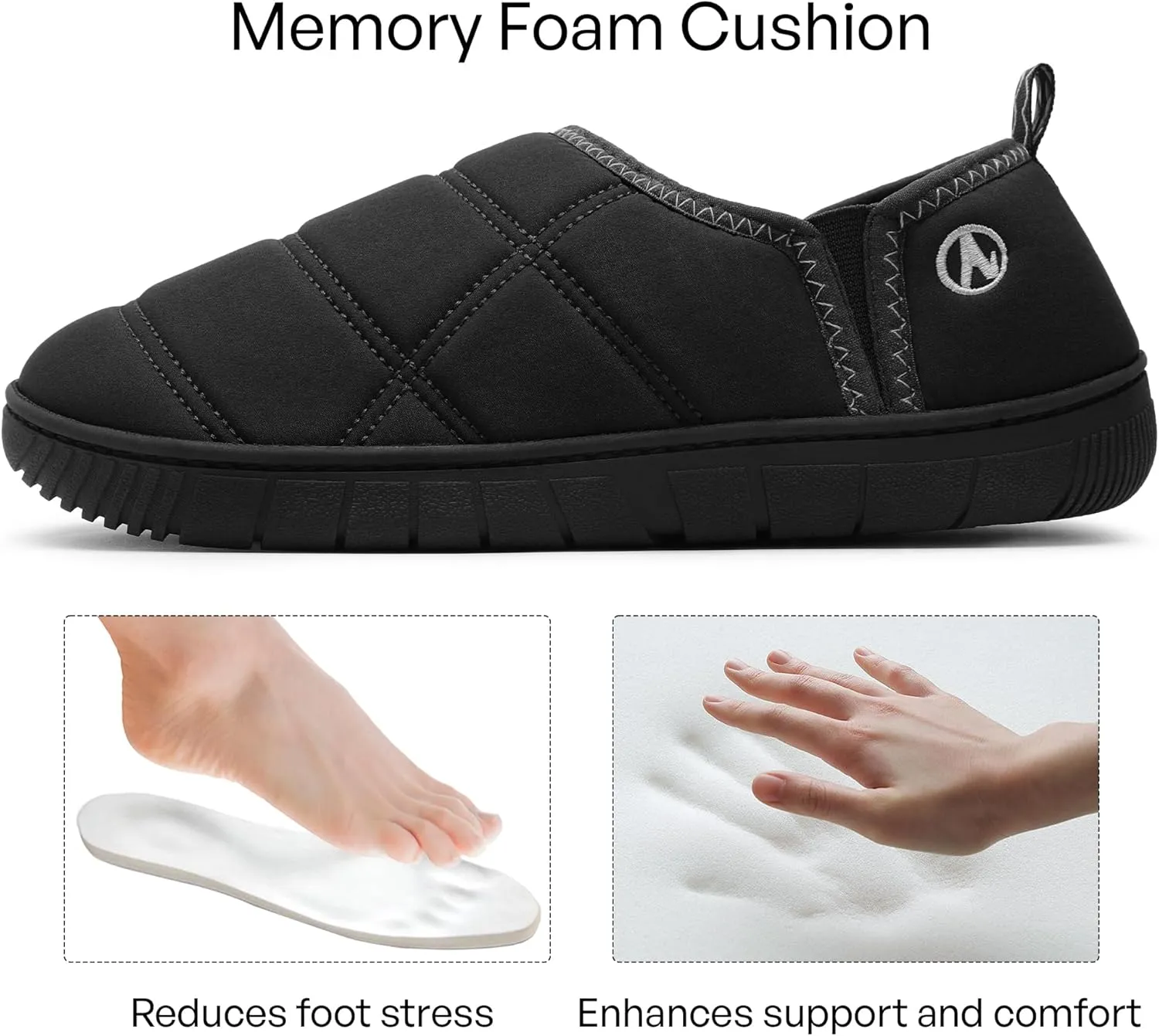 MIXIN Mens Slippers Indoor Outdoor Comfy Slip On Memory Foam House Shoes