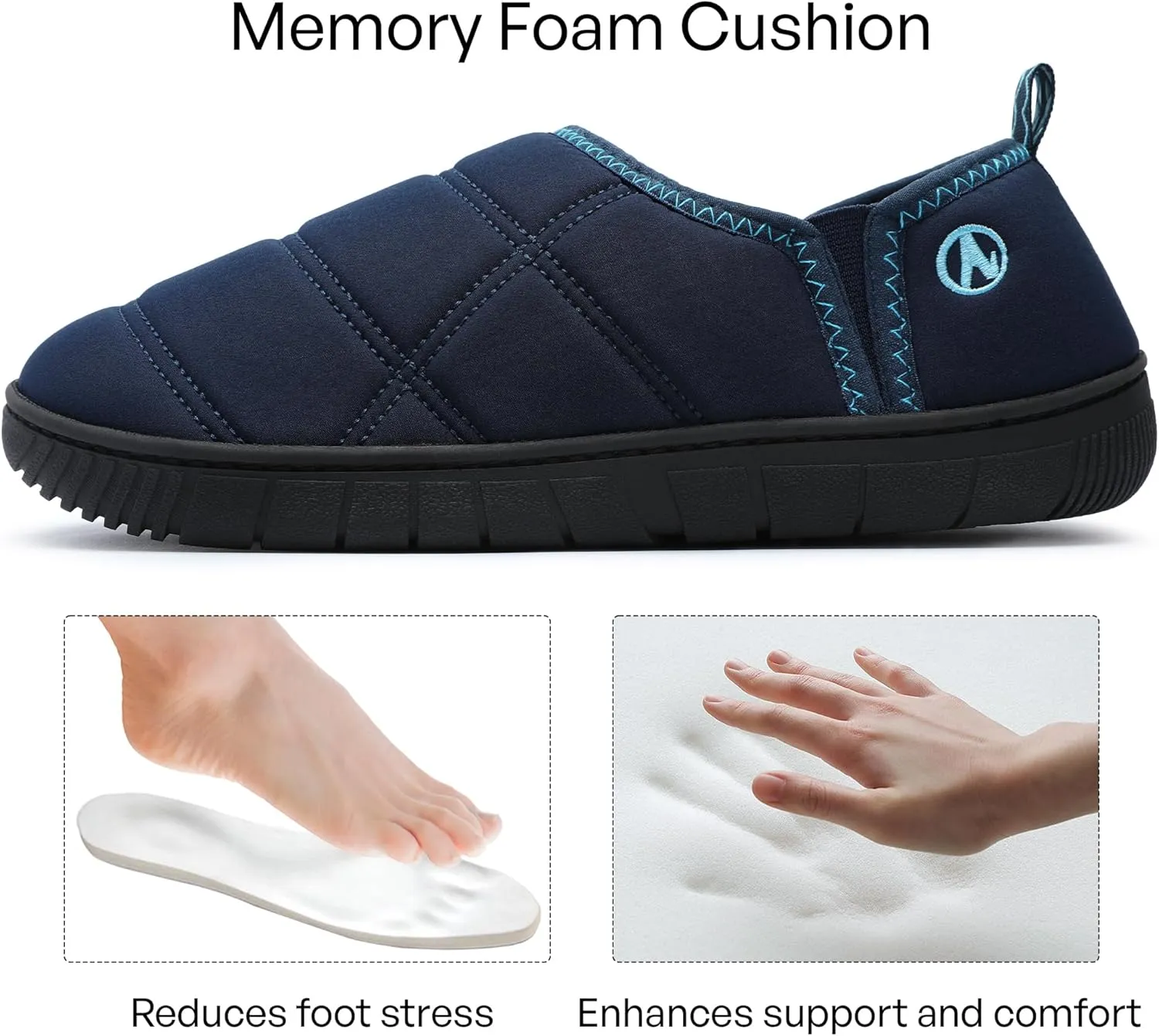 MIXIN Mens Slippers Indoor Outdoor Comfy Slip On Memory Foam House Shoes