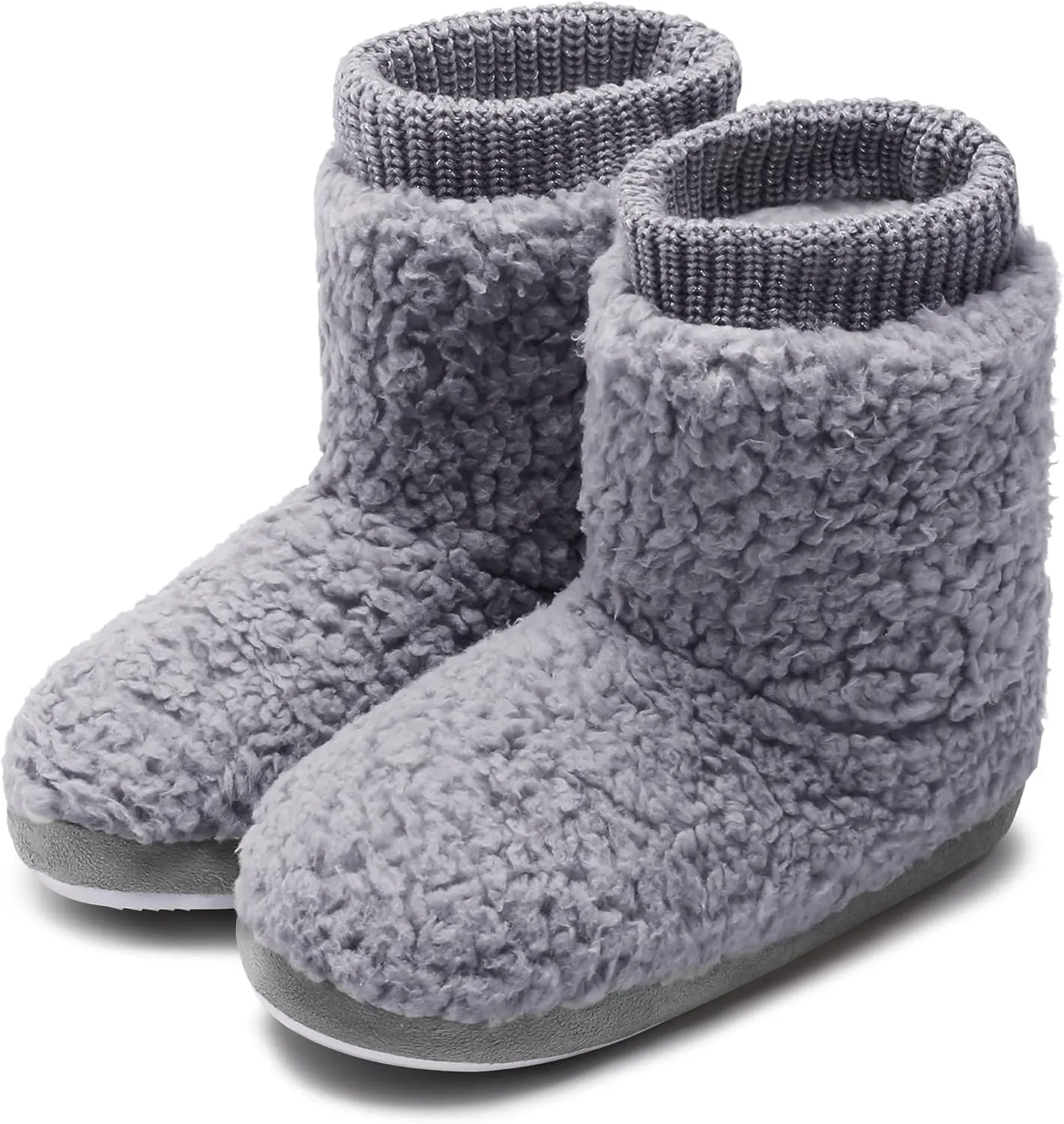 MIXIN Women's Comfort Warm Faux Fleece Fuzzy Ankle Bootie Slippers Plush Lining Slip-on House Shoes Anti-Slip Sole Indoor/Outdoor