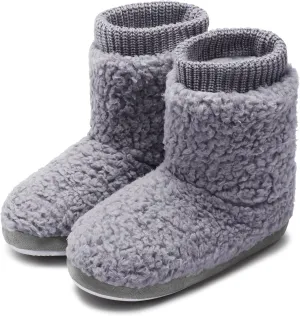 MIXIN Women's Comfort Warm Faux Fleece Fuzzy Ankle Bootie Slippers Plush Lining Slip-on House Shoes Anti-Slip Sole Indoor/Outdoor