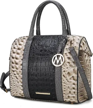 MKF Collection Satchel bag for Women, Crocodile-embossed Vegan Leather Top-Handle Crossbody Handbag Purse By Mia K