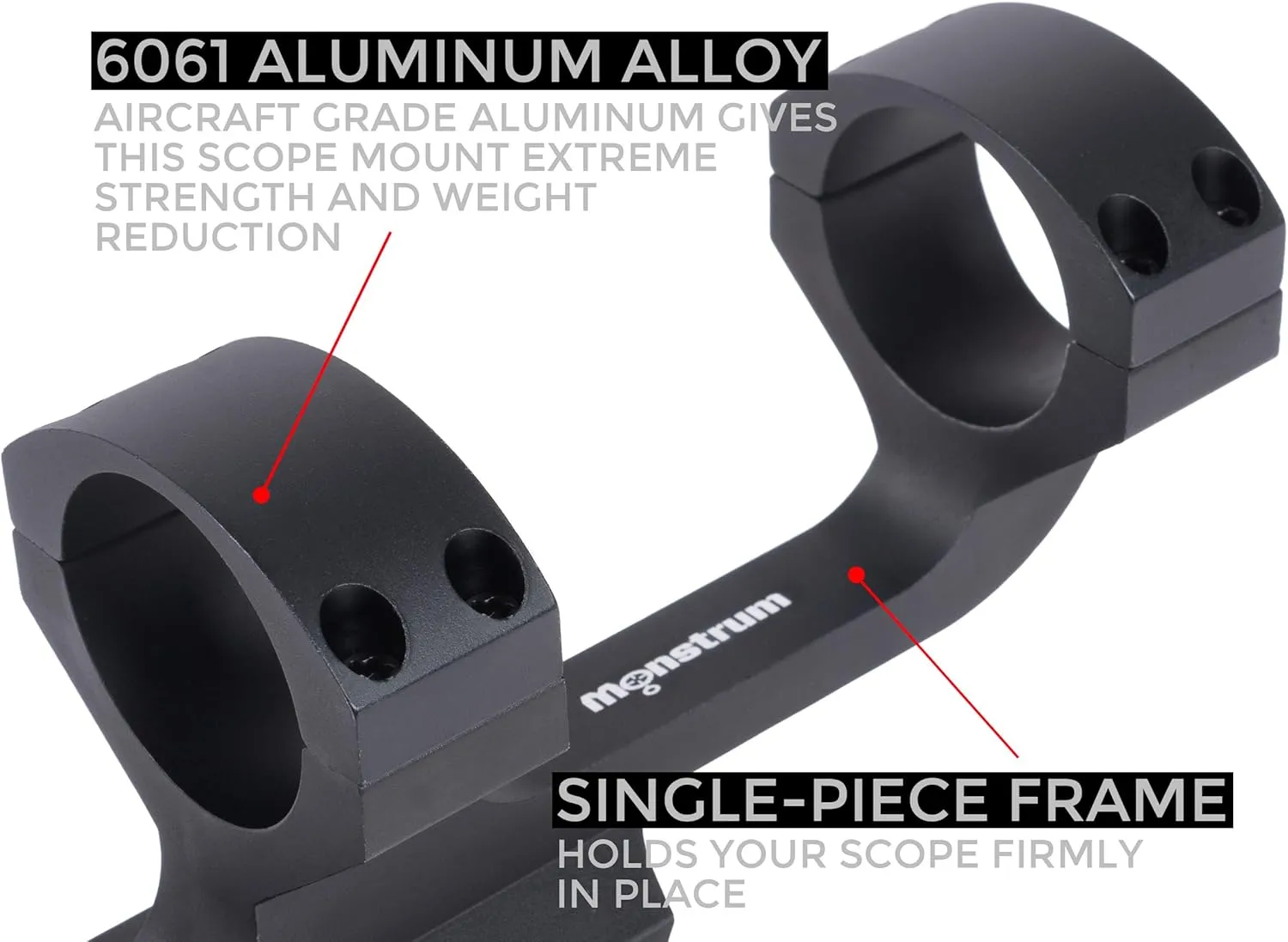 Monstrum Slim Profile Series Offset Cantilever Picatinny Scope Mount