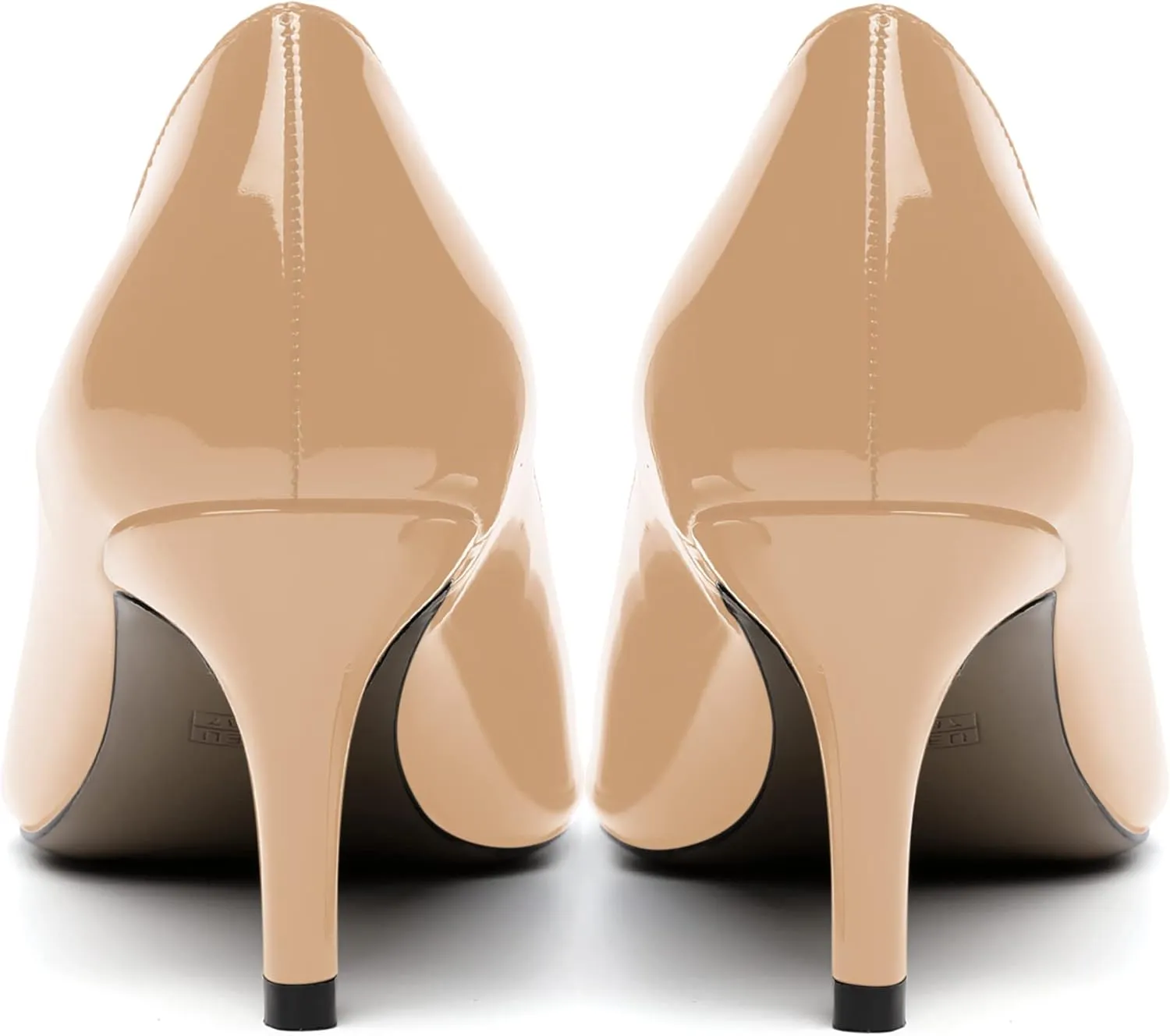MOVINSTEPS Womens Peep Toe Dating Dress Patent Slip On Open Toe Stiletto Mid Heel Pumps Shoes 2.5 Inch