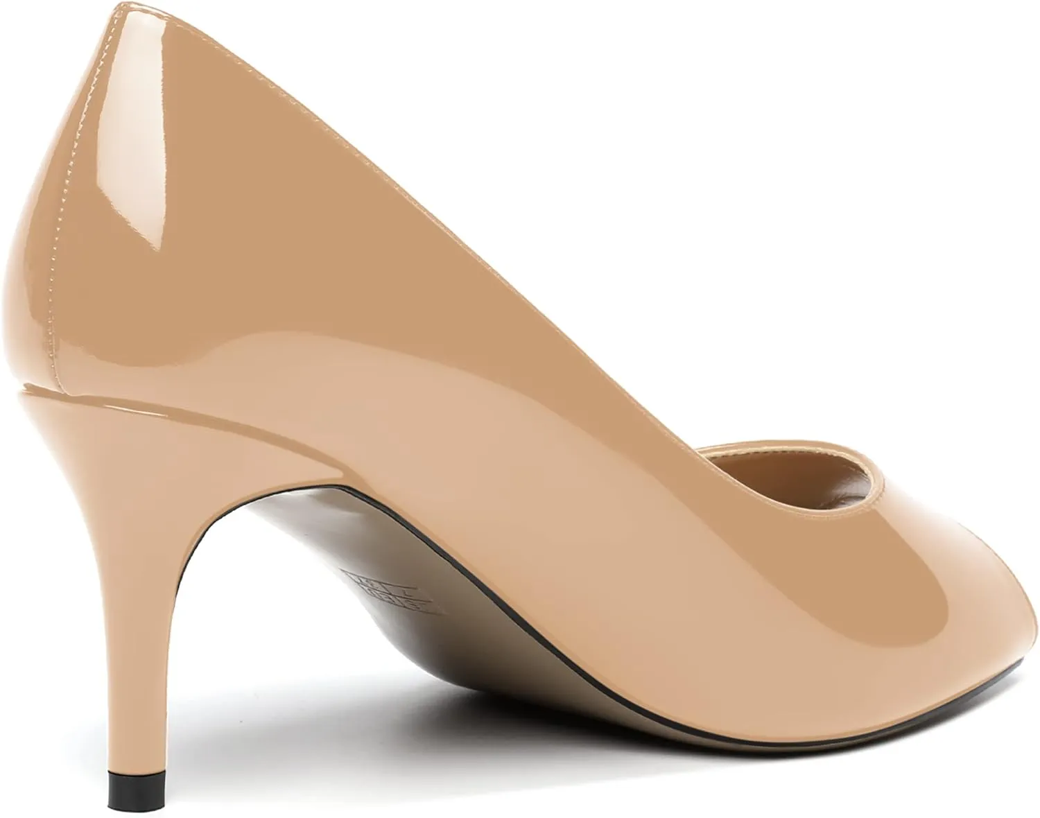 MOVINSTEPS Womens Peep Toe Dating Dress Patent Slip On Open Toe Stiletto Mid Heel Pumps Shoes 2.5 Inch