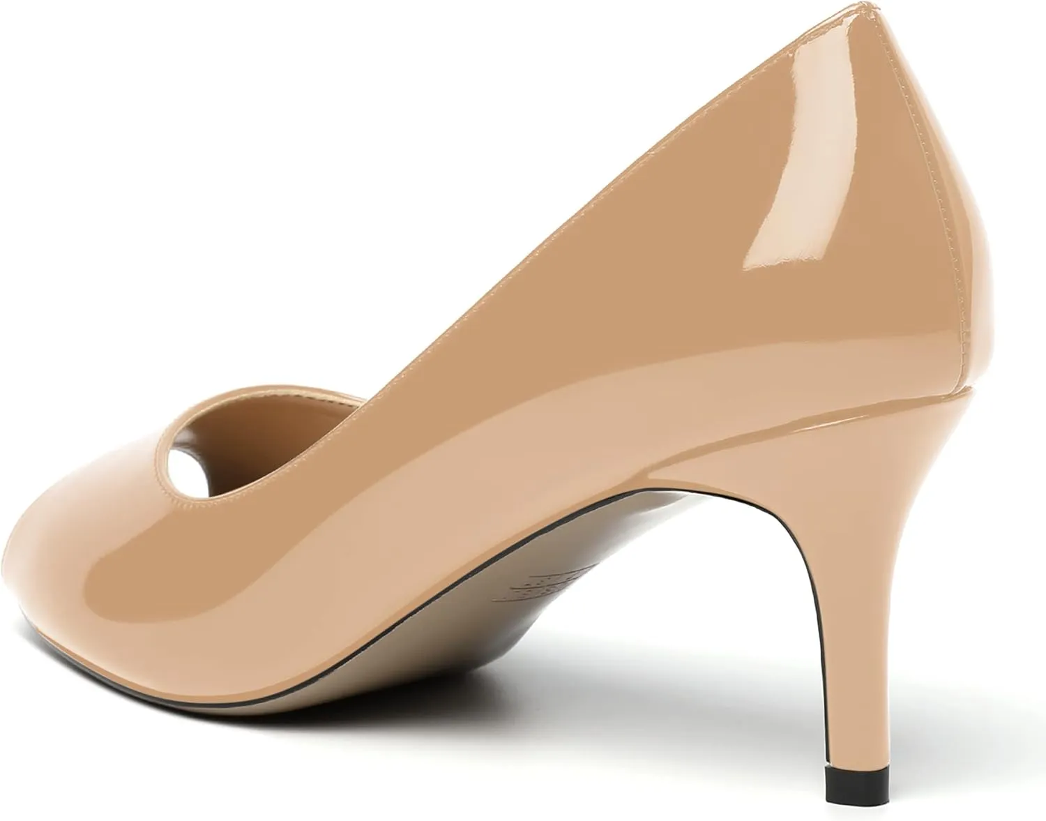 MOVINSTEPS Womens Peep Toe Dating Dress Patent Slip On Open Toe Stiletto Mid Heel Pumps Shoes 2.5 Inch