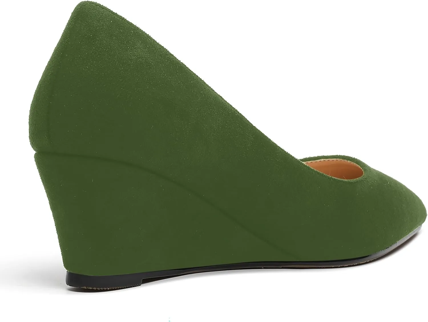 MOVINSTEPS Womens Pointed Toe Dress Slip On Work Wedge Low Heel Pumps Shoes 2 Inch