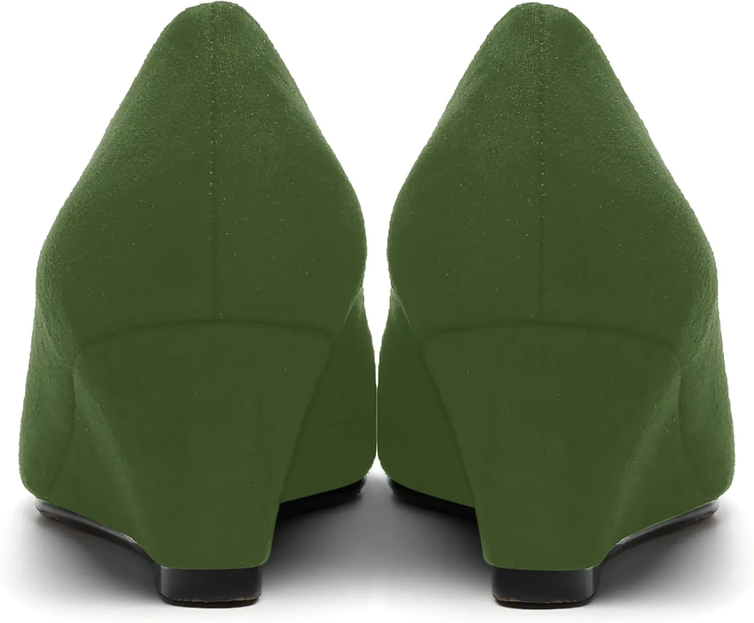 MOVINSTEPS Womens Pointed Toe Dress Slip On Work Wedge Low Heel Pumps Shoes 2 Inch