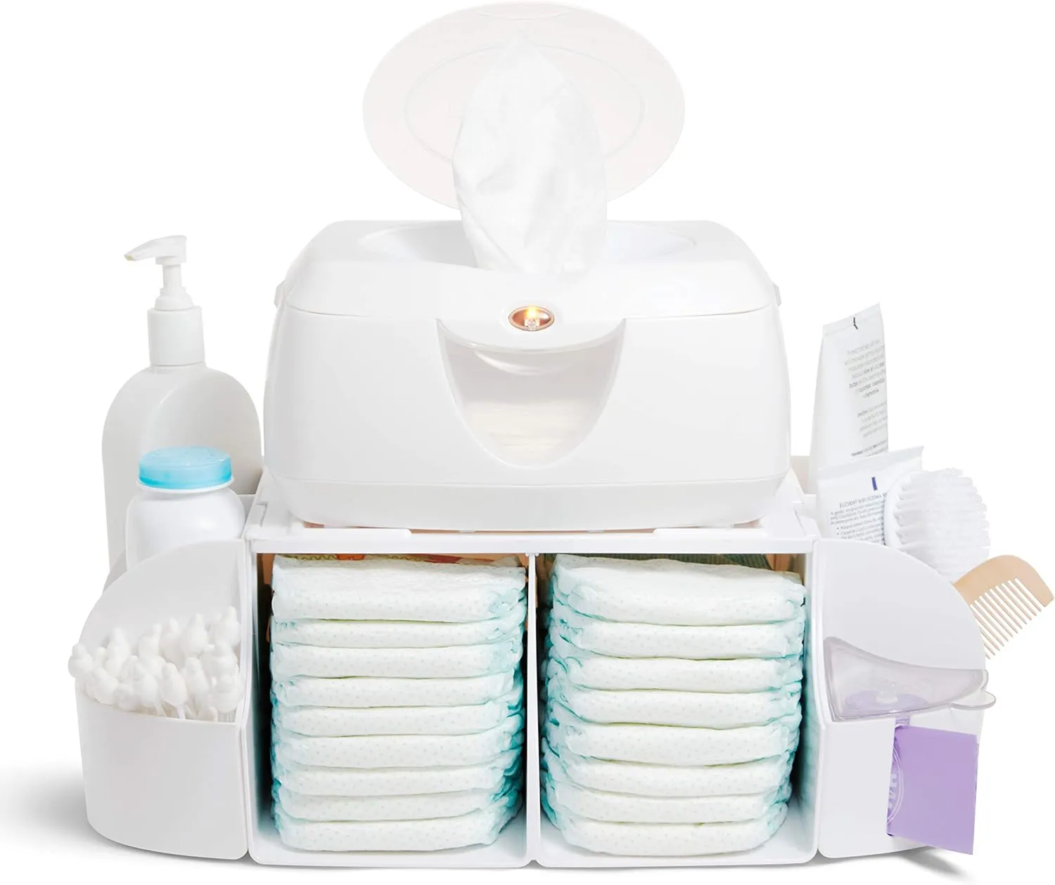 Munchkin® Diaper Change Organizer, Green/white