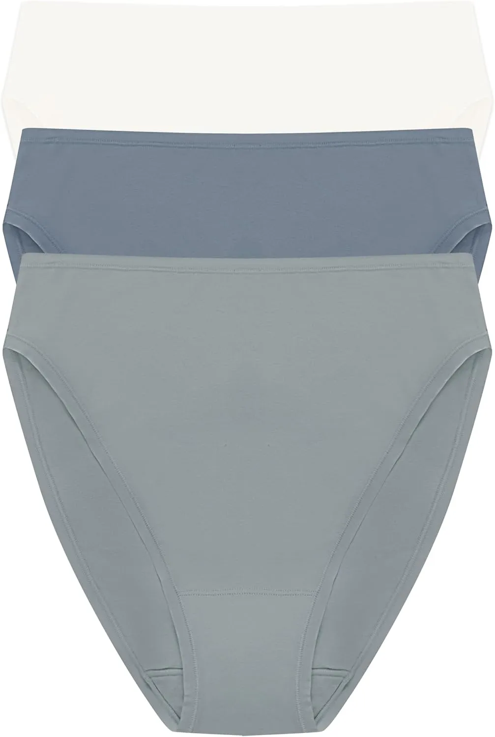 Natori Women's Bliss Bare Cotton High Cut Brief 3-Pack