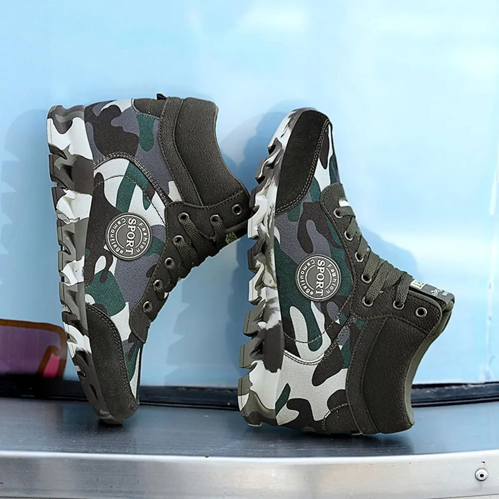 NCNDB Women's Camouflage Wedges Sneakers Inner Heightening Walking High-Heel Leisure Shoes US 4.5-10