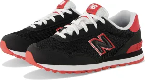 New Balance 515 V1 Lace-up Sneaker, Black/True Red, 13.5 US Unisex Little Kid