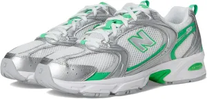New Balance Unisex 530 Sneaker, Silver Metallic/Green Apple, 7.5 US Men
