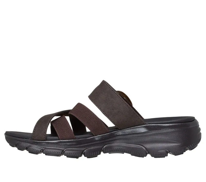 NEW Women's SKECHERS RELAXED FIT: EASY GOING - PERFECT COMPANY Chocolate LEATHER Sandals AUTHENTIC IN BOX