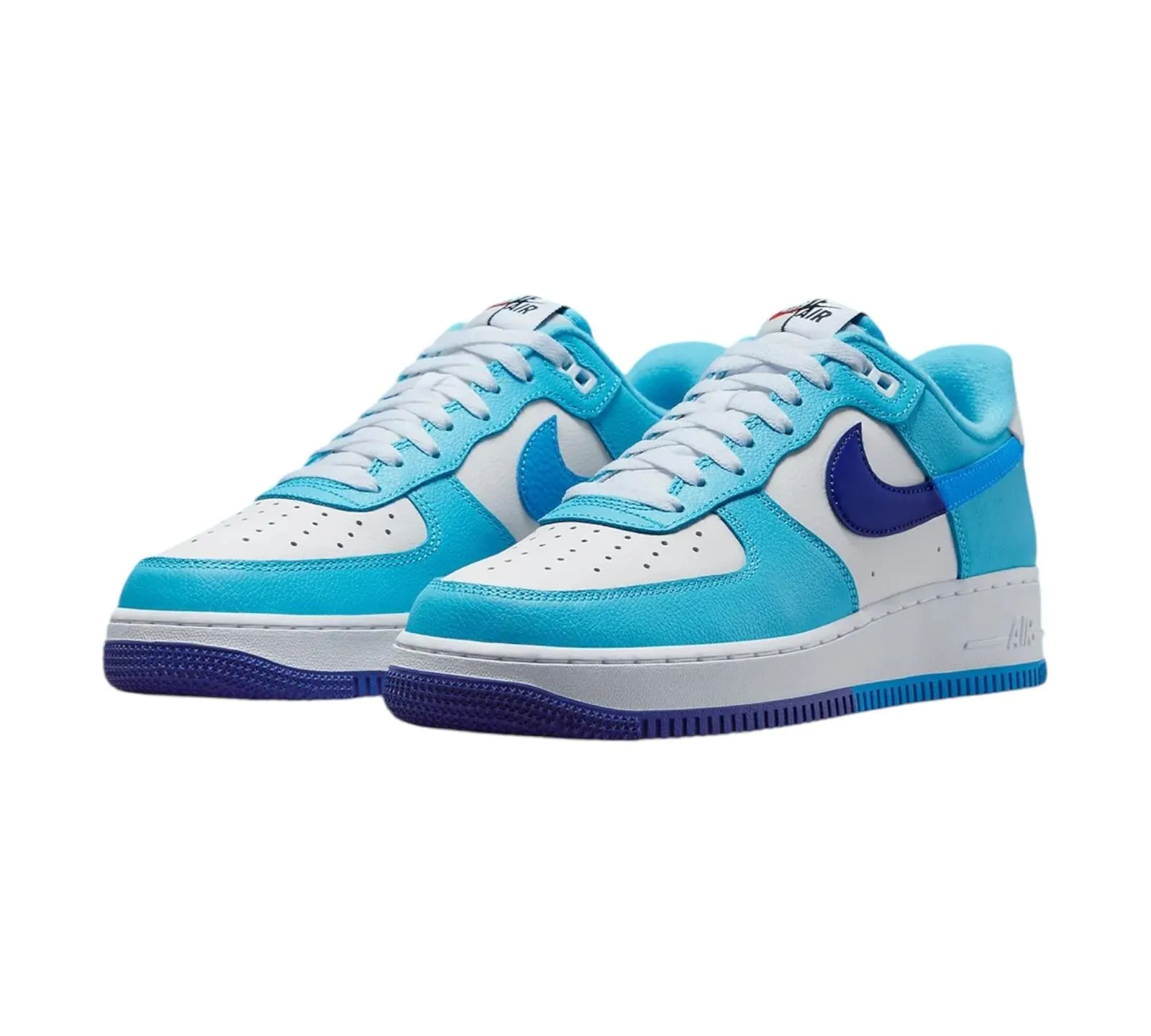 NIKE AIR FORCE 1 LOW '07 LV8 SPLIT LIGHT PHOTO BLUE DEEP ROYAL