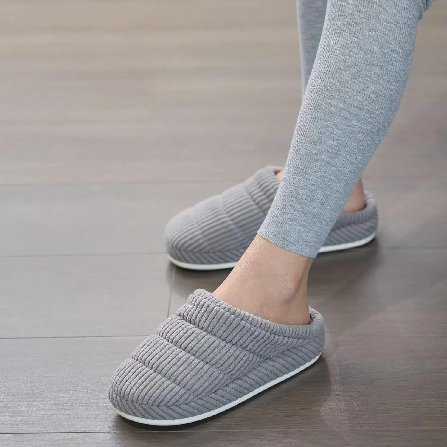NineCiFun Women's Fuzzy House Slippers Corduroy Memory Foam Warm Slip On Slippers Comfy Bedroom Indoor Outdoor Shoes