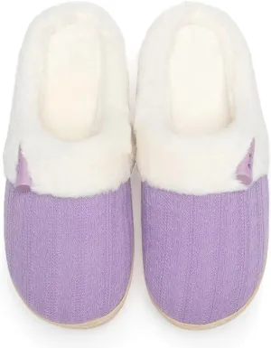 NineCiFun Women's Slip on Fuzzy House Slippers Memory Foam Slippers Scuff Outdoor Indoor Warm Plush Bedroom Shoes with Faux Fur Lining