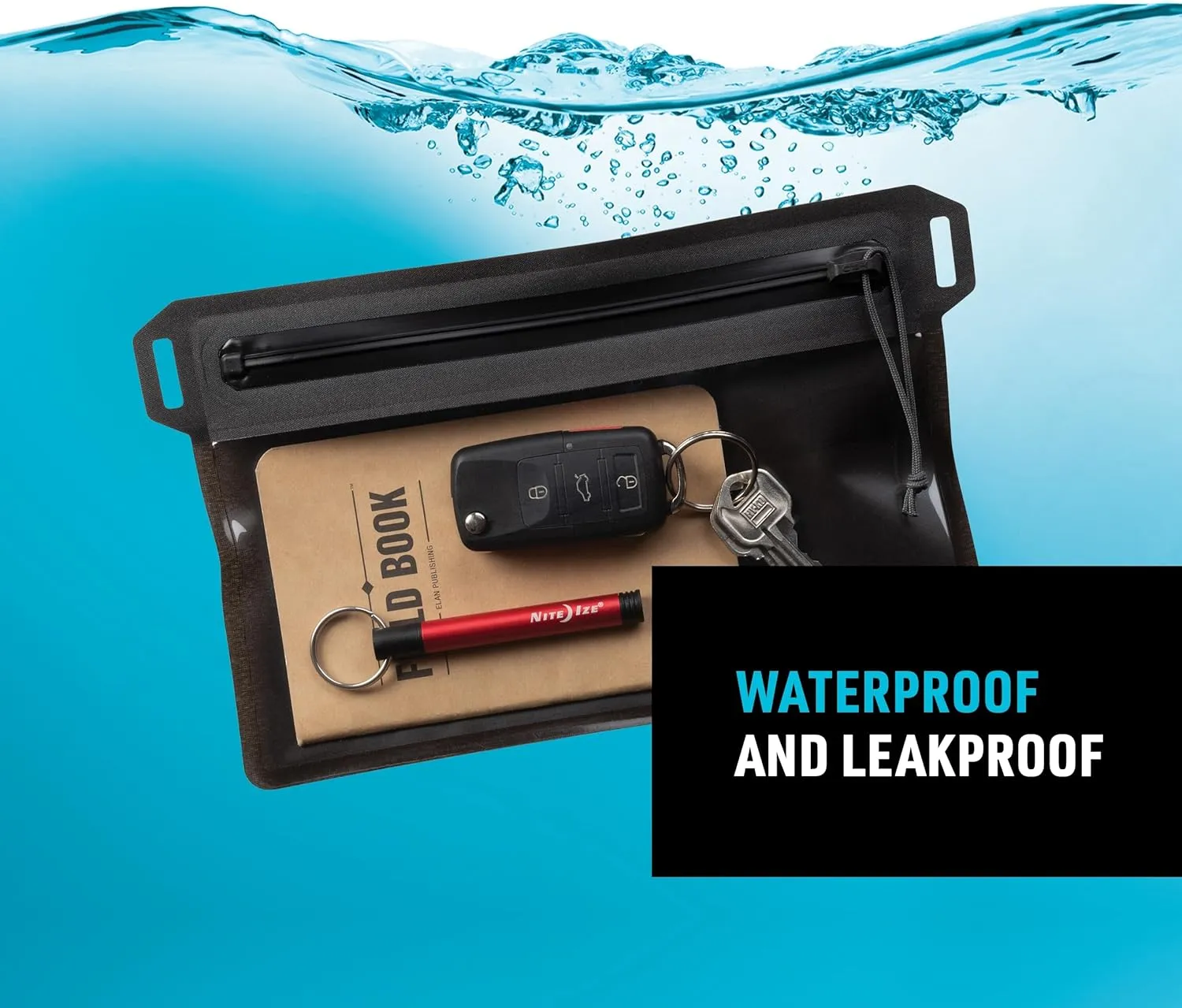 Nite Ize RunOff Waterproof Travel Pouch with TRU Zip - Dry Pouch for Phone & Travel Necessities - Touchscreen Friendly - Waterproof with Reliable Zipper - Charcoal, Small