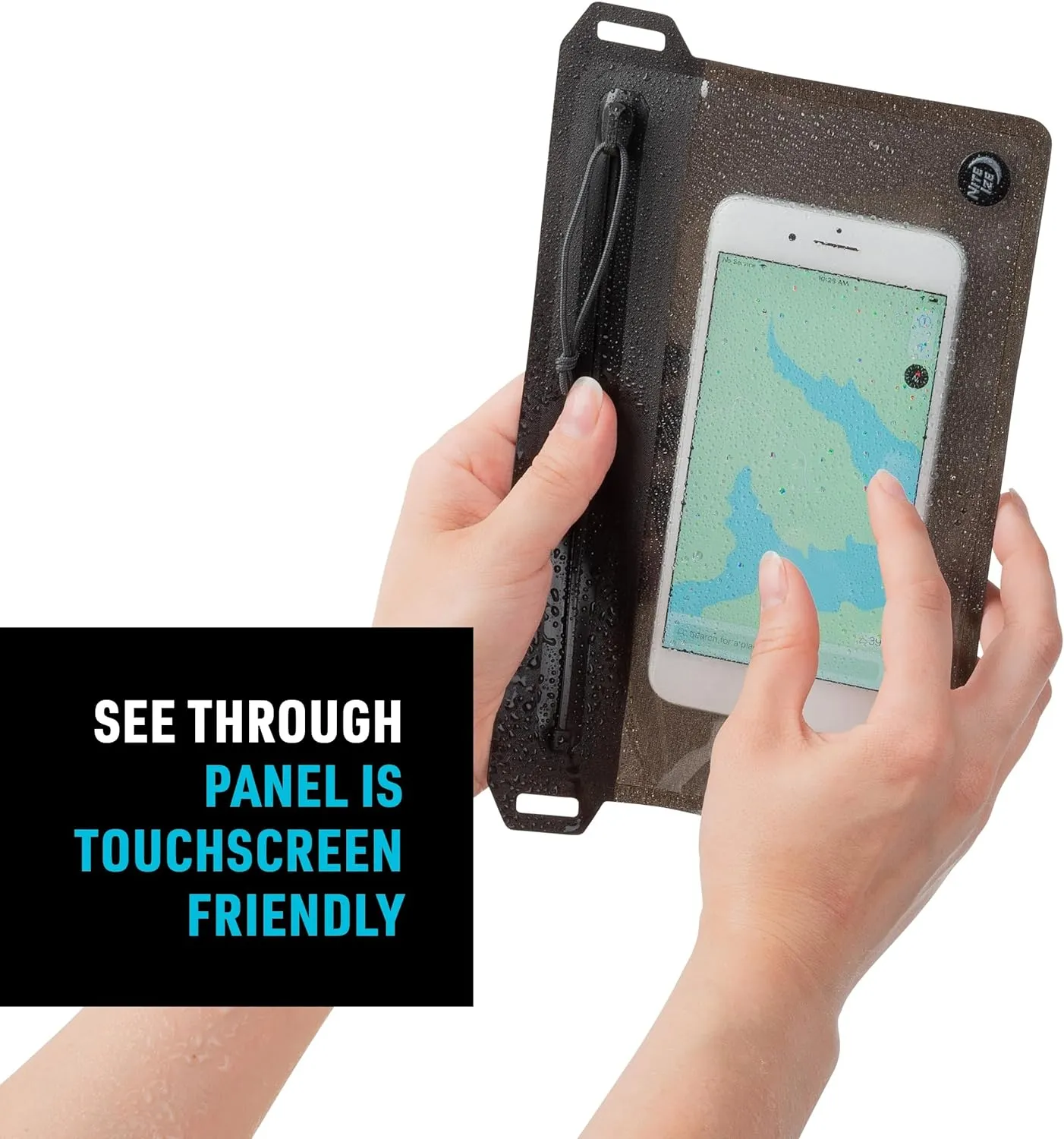 Nite Ize RunOff Waterproof Travel Pouch with TRU Zip - Dry Pouch for Phone & Travel Necessities - Touchscreen Friendly - Waterproof with Reliable Zipper - Charcoal, Small
