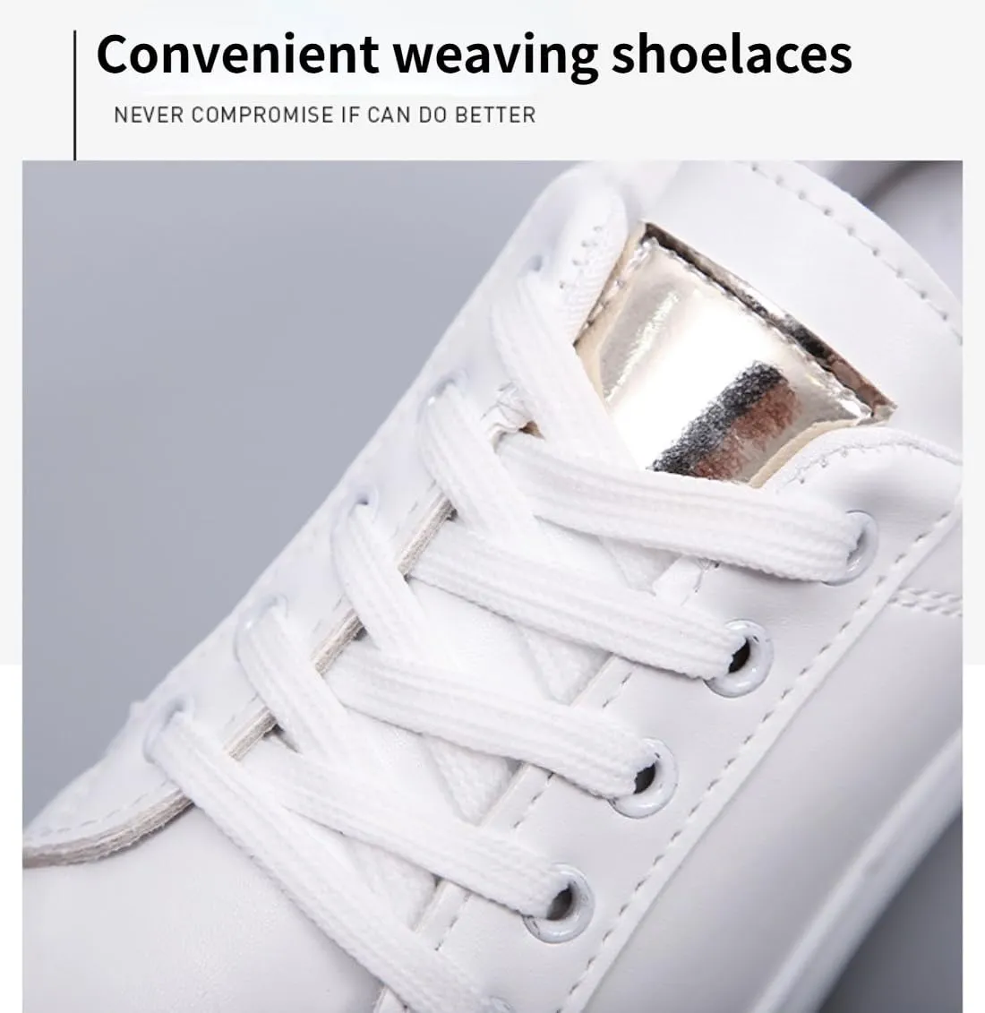 Non-Slip Comfortable Casual Lace-up Ladies Shoes Trendy Sneakers for Women Solid Color Classic Korean Style