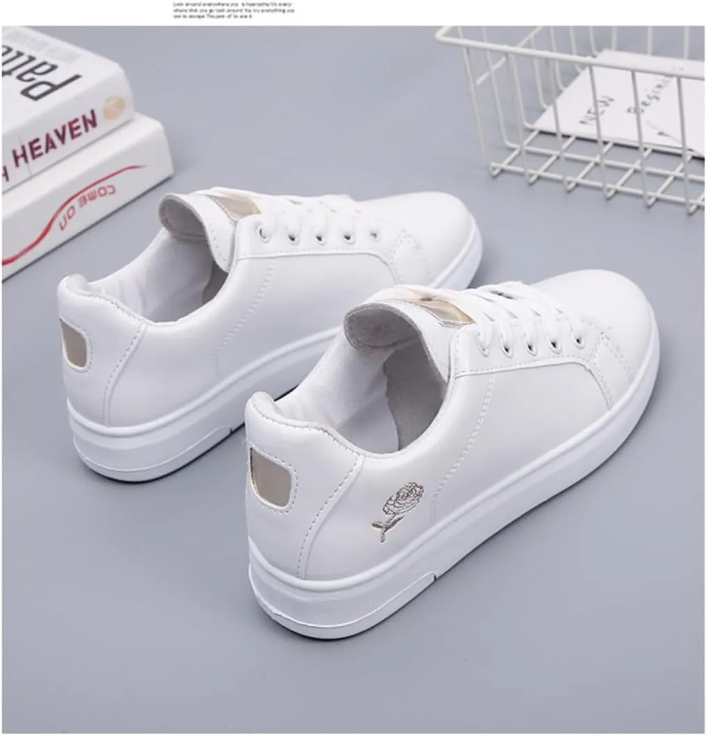 Non-Slip Comfortable Casual Lace-up Ladies Shoes Trendy Sneakers for Women Solid Color Classic Korean Style