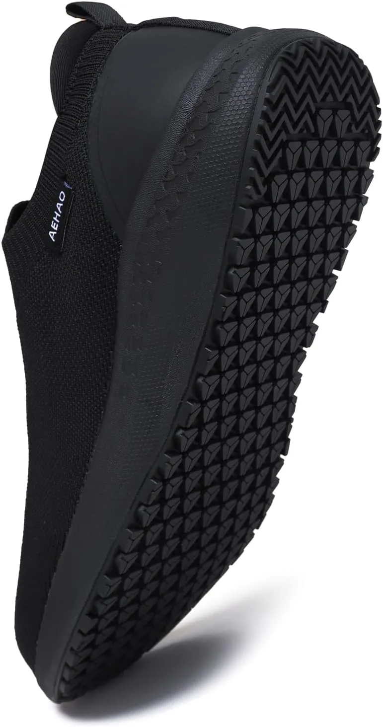 Non Slip Work Shoes for Men Food Service Slip On Chef Kitchen Shoes Waterproof Work Shoes Restaurant Slip Resistant Hospital Walking Sneakers Air Cushion Breathable Lightweight