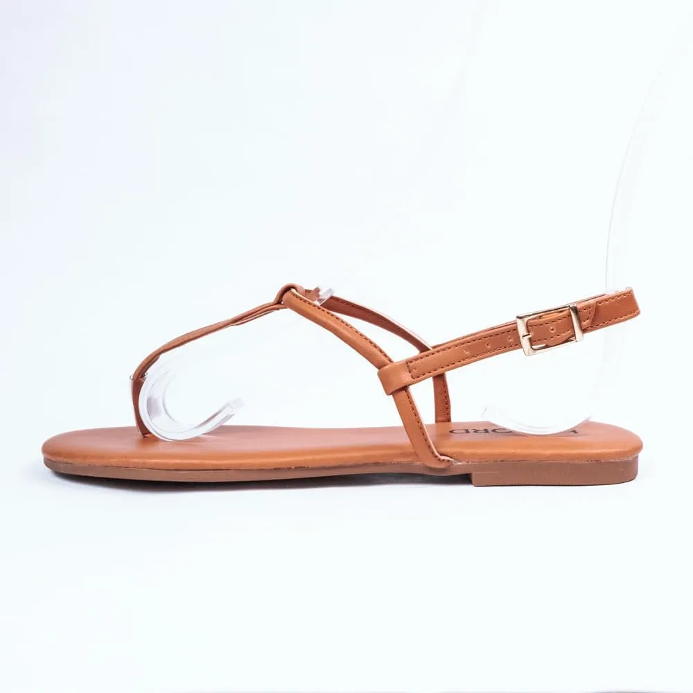 Nord Violet Flat Thong Sandals with T-Strap and Adjustable Ankle Buckle for Women