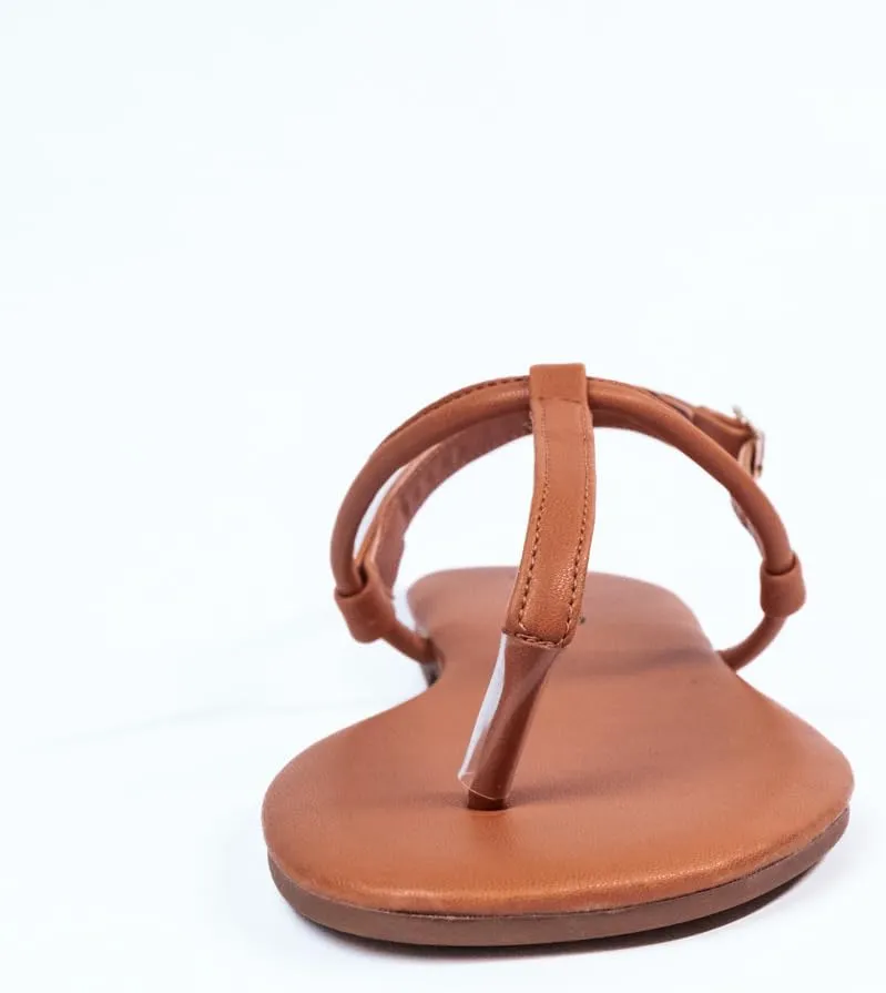 Nord Violet Flat Thong Sandals with T-Strap and Adjustable Ankle Buckle for Women