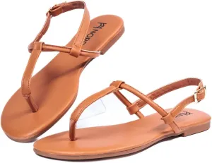 Nord Violet Flat Thong Sandals with T-Strap and Adjustable Ankle Buckle for Women
